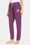 Rosaline Bloom Fest Knit Cotton Pyjama - Plum Caspia — thumbnail 1